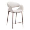 Limay Counter Stool Beige & Walnut