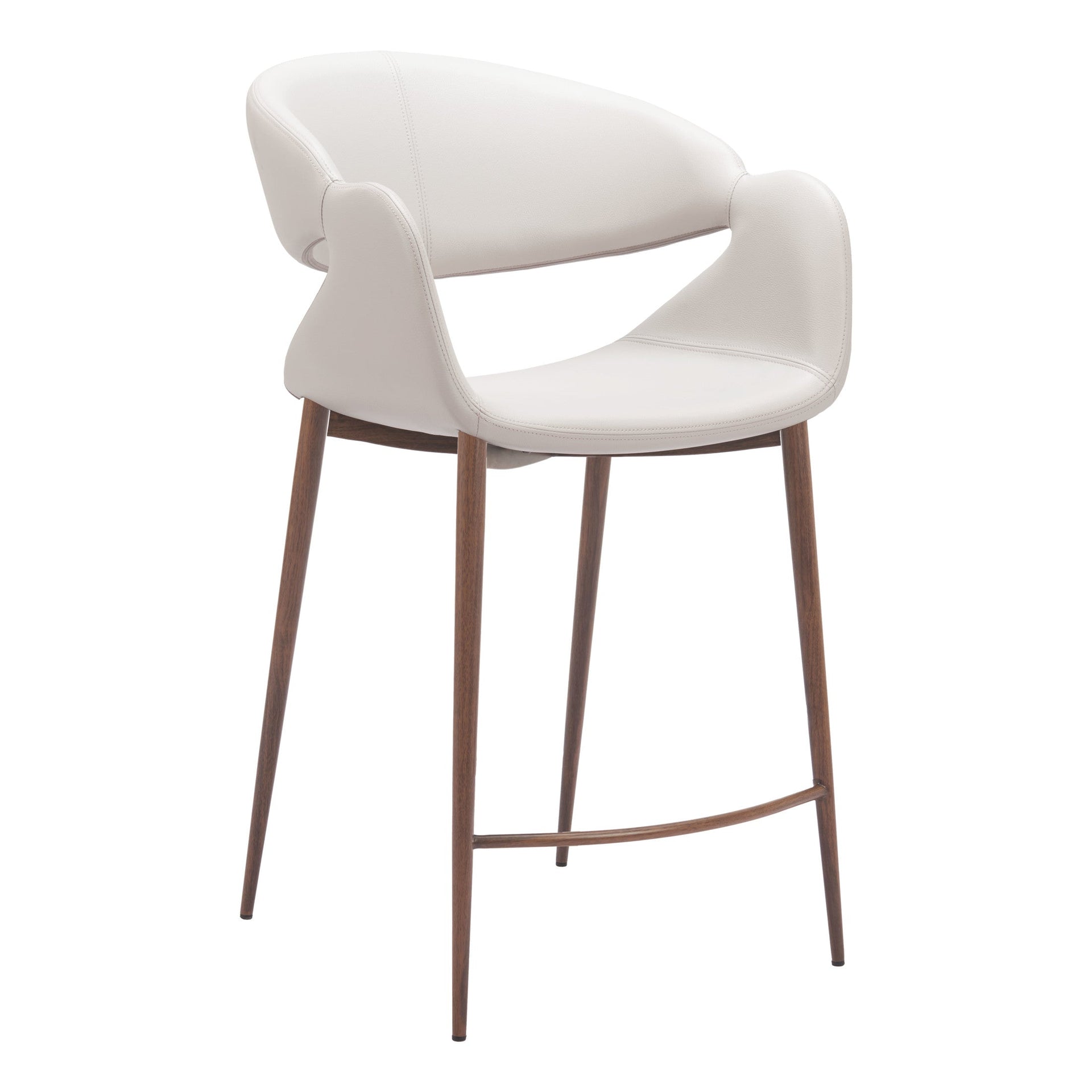 Limay Counter Stool Beige & Walnut