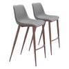Magnus Barstool (Set of 2) Slate Gray & Walnut