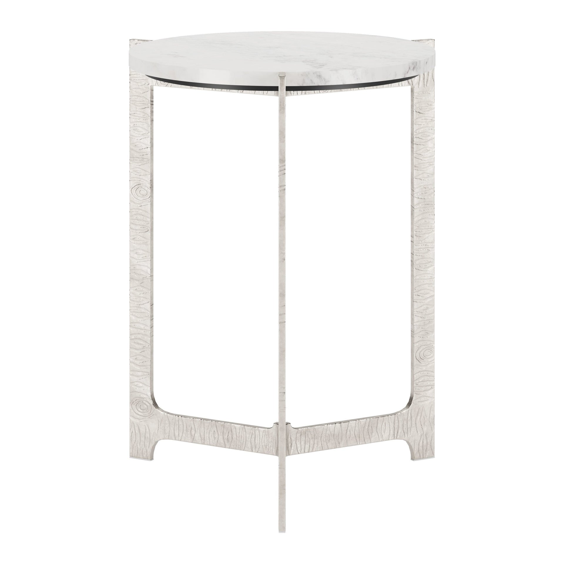 Barmas Side Table White & Silver