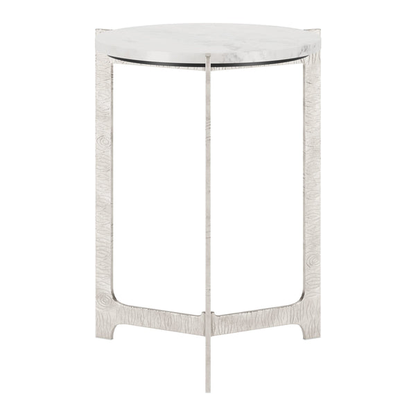 Barmas Side Table White & Silver
