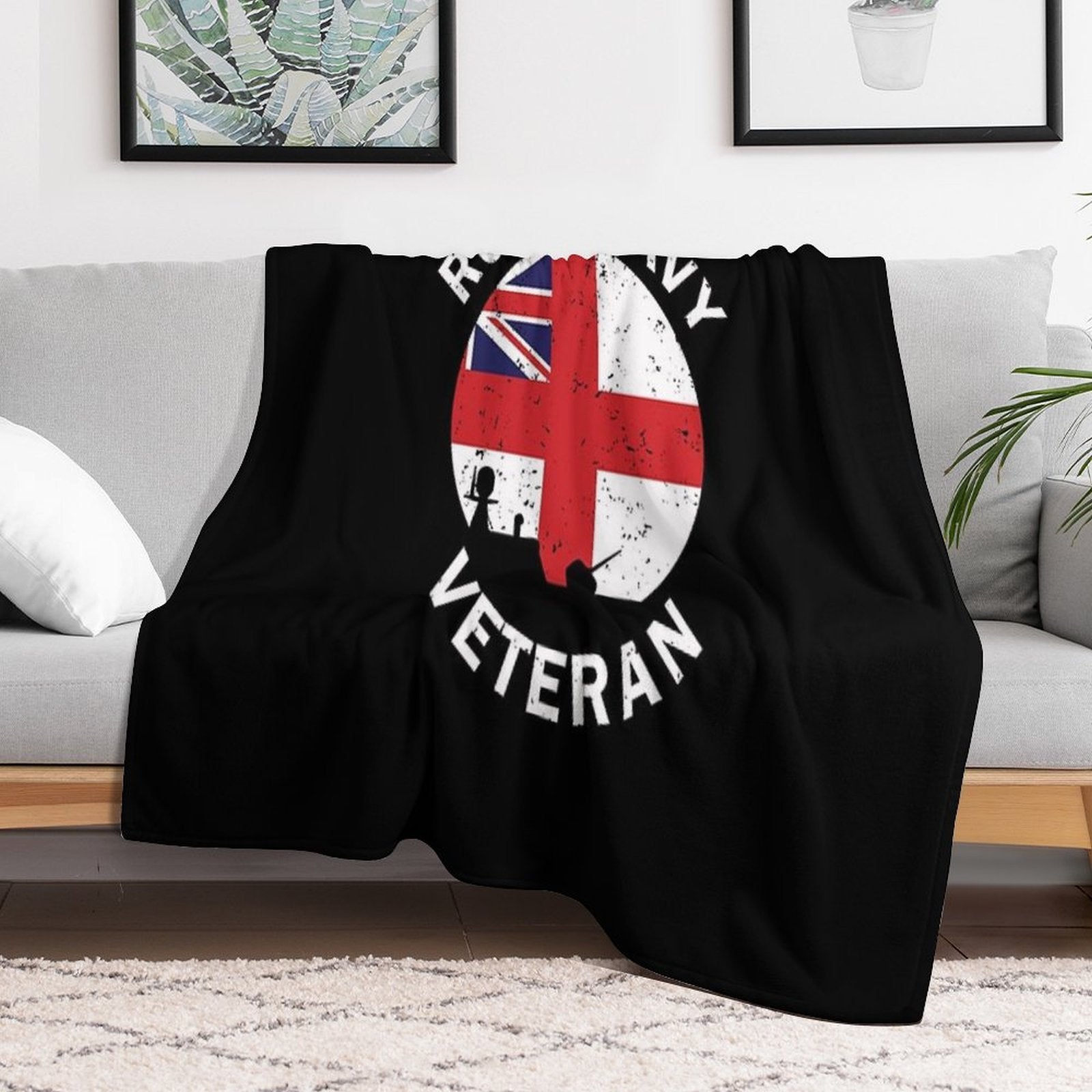 Royal Navy Veteran All-season Throw Blanket