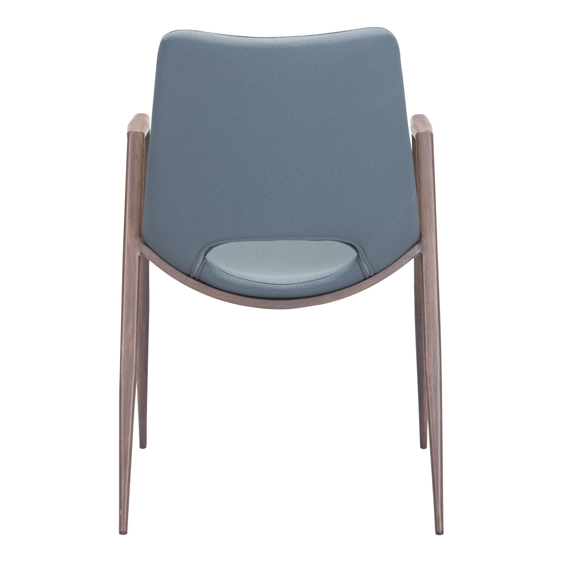 Desi Dining Chair (Set of 2) Azure Gray & Walnut