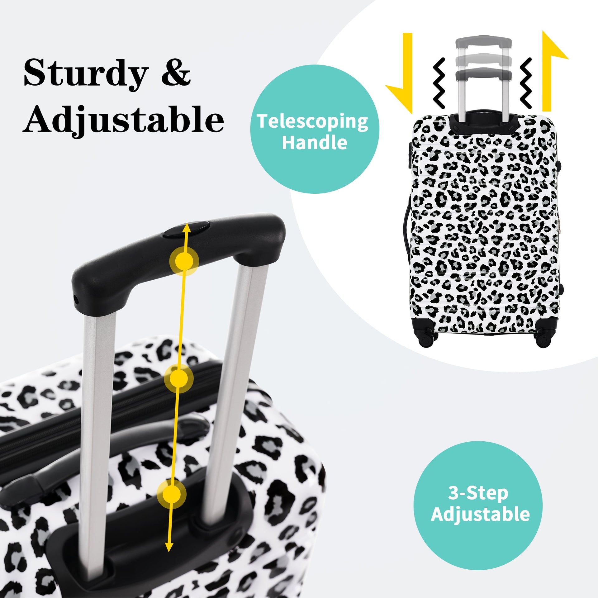 Hardshell Luggage Sets 3 pcs Spinner Suitcase with TSA Lock Lightweight-20'+24'+28' Luggages