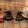 PU Leather Hat Shape Earrings for Fashionable Style - Black / One Size