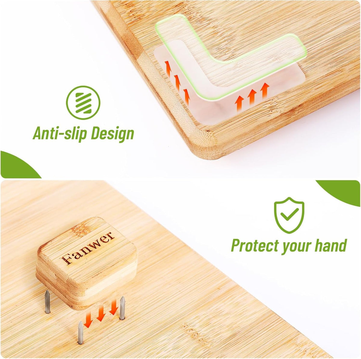 Adaptive One-Handed Cutting Board with Spikes & Bread Stops