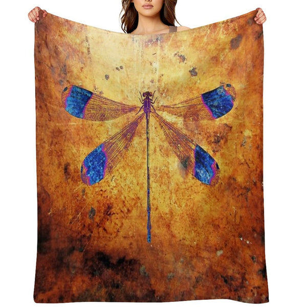 Dragonfly in Amber All-season Throw Blanket