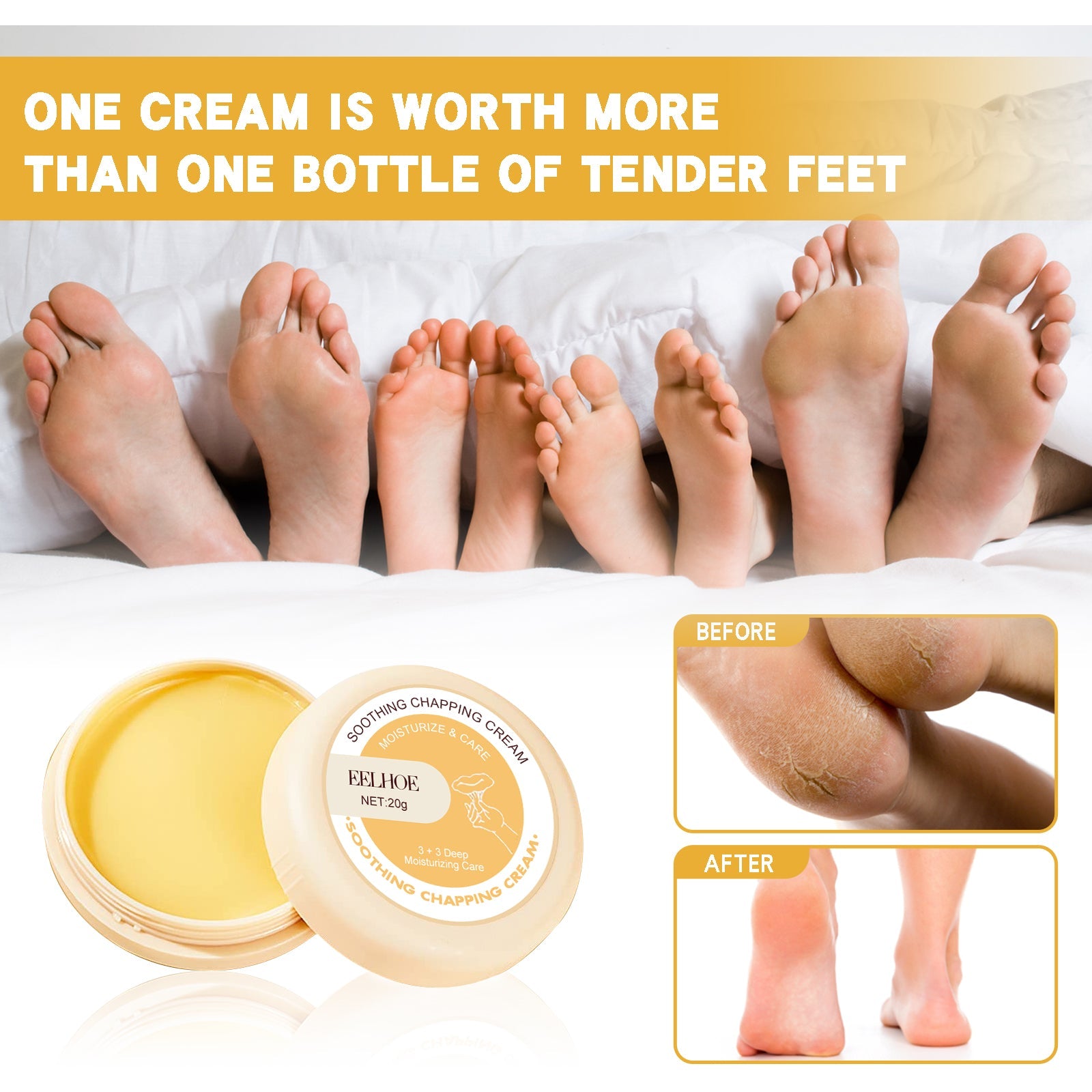 Hydrating Chapping Cream, Foot Care Heel Moisturizing Anti-Cracking, Peeling And Chapping Repair Foot Care Cream