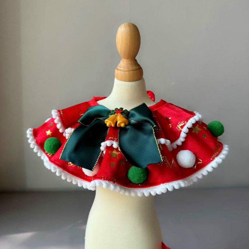 Pet Christmas Day Dress Up Scarf Decoration Supplies Dog Scarf Cat Water Scarf Mouth Tie Bow