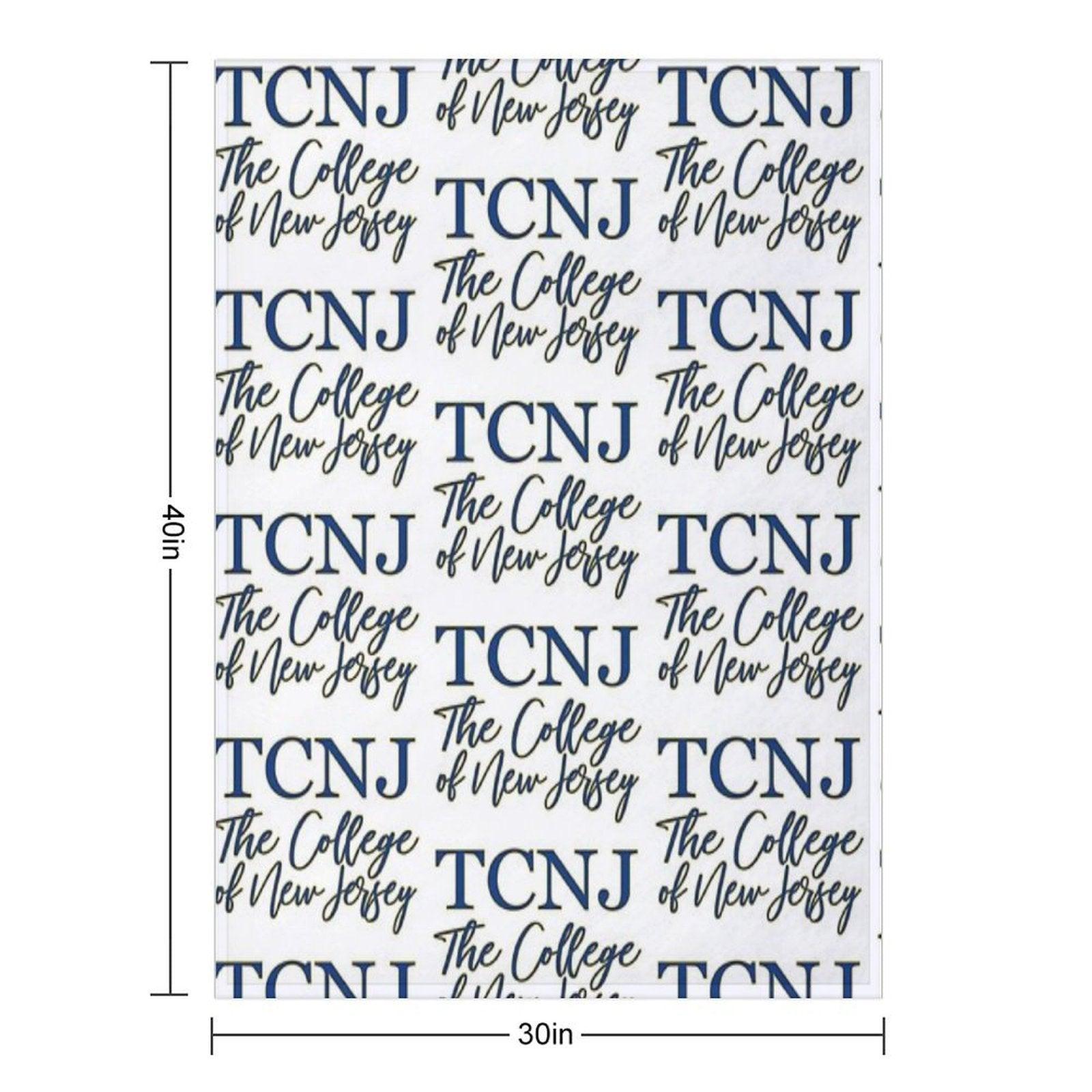 TCNJ The College of NJ Script Logo Throw Blanket