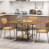 47 Inch Rectangular Dining Table with 2 Open Storage Shelves and Sturdy Metal Legs for 4-6-Rustic Brown costway2