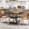 47 Inch Rectangular Dining Table with 2 Open Storage Shelves and Sturdy Metal Legs for 4-6-Black costway3
