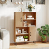 47 Inch Storage Cabinet Freestanding Bookcase with 2 Doors and 4 Open Shelves-Natural
