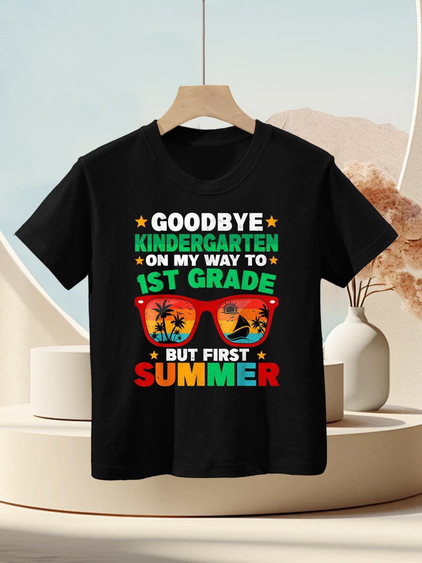Goodbye Kindergarten First Summer Graduation Last Day Boys Kids T-Shirt