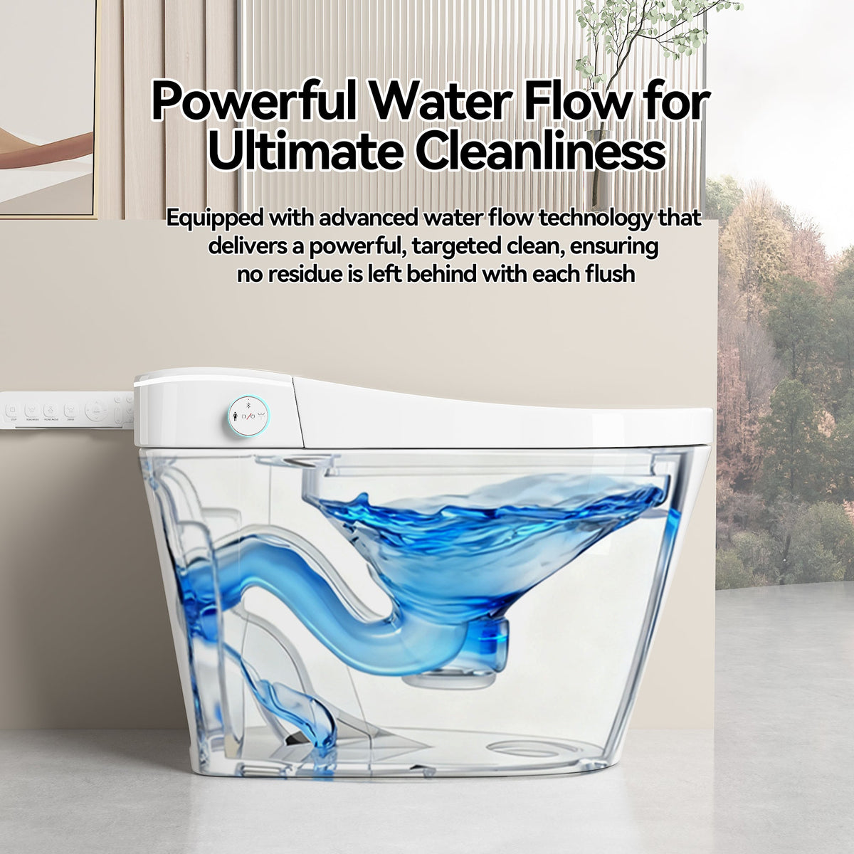 Unique Smart Toilet with Integrated Bidet