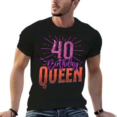 40th Birthday 40 BIRTHDAY QUEEN Funny Women  Easy-care T-Shirt