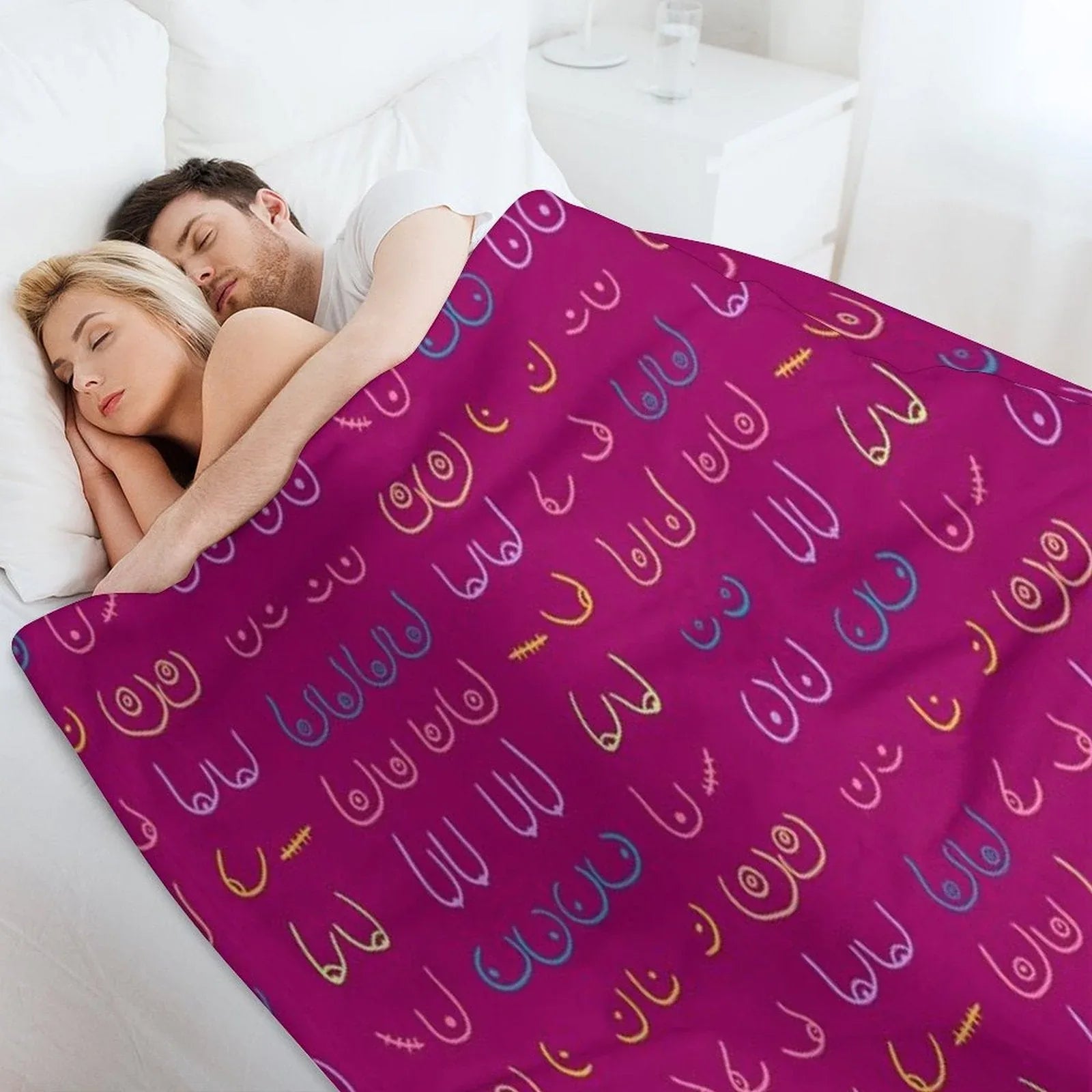 BOOBIES PASTEL PATTERN PINK Throw Blanket