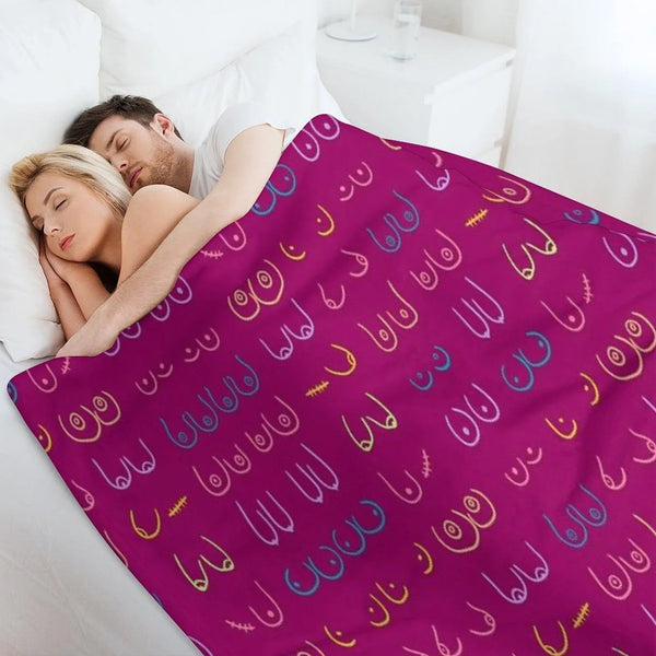 BOOBIES PASTEL PATTERN PINK Throw Blanket