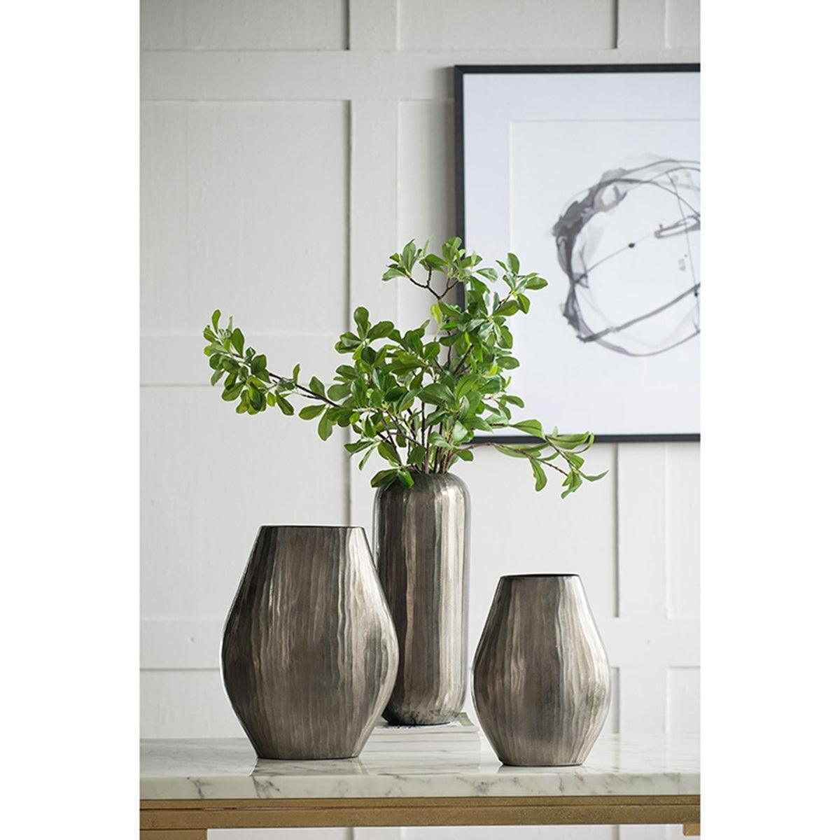 Modern Oval Metallic Accent Vase