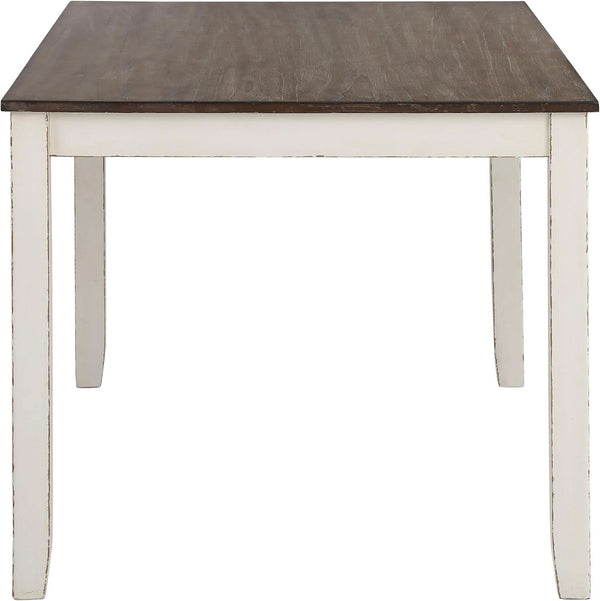 Seven Piece Rectangular Dining Table Set Two Tone Finish