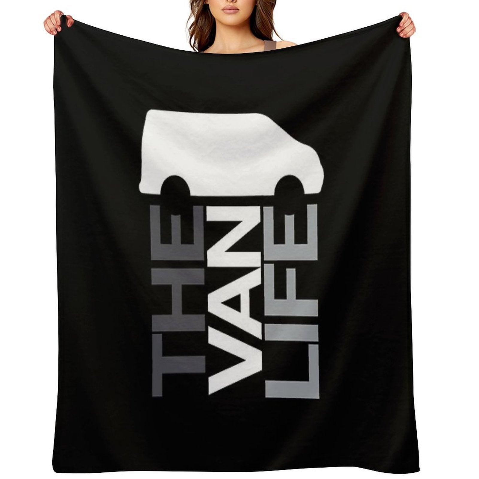 The Van Life Logo  Greyscale Throw Blanket