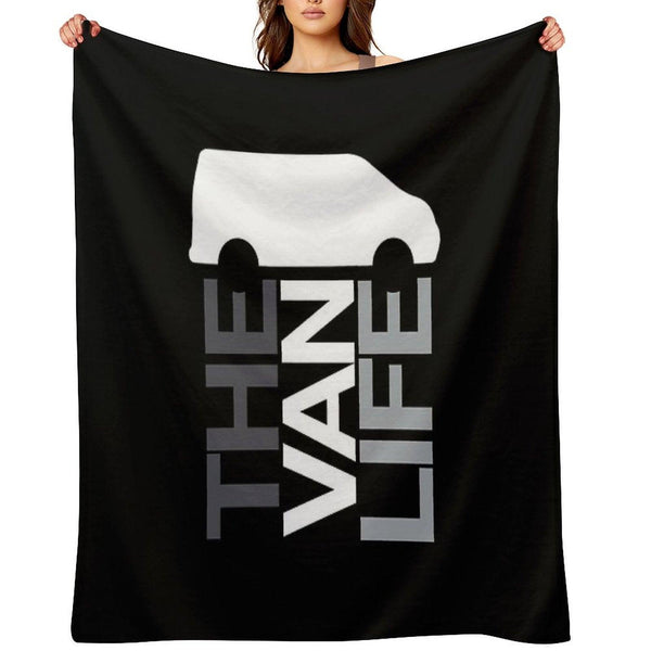 The Van Life Logo  Greyscale Throw Blanket