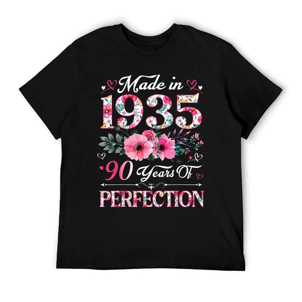 90 Year Old Made In 1935 Floral 90th Birthday Women T-Shirt