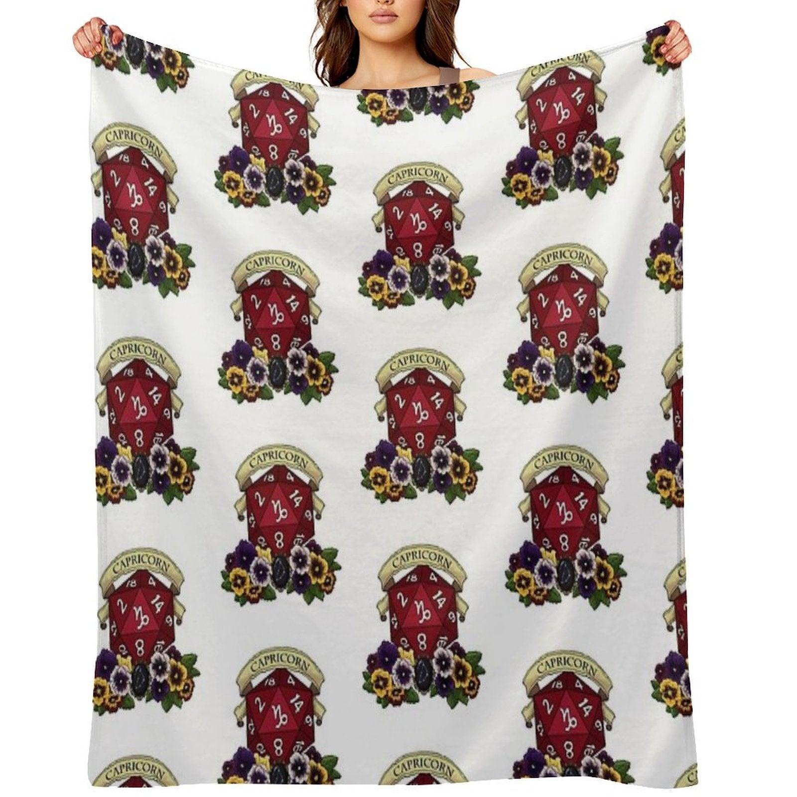 Dice Capricorn Throw Blanket