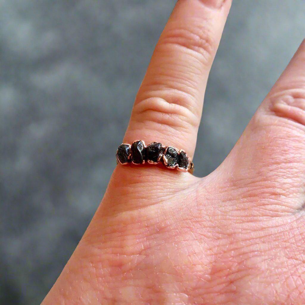 Copper Black Tourmaline Ring Grounding Embrace| By Blackbird & Sage