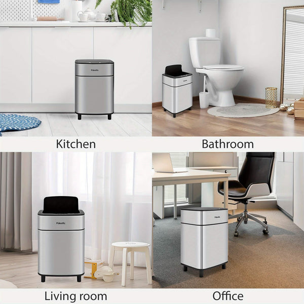 Automatic Stainless Steel Sensor Trash Can – Hands-free Quiet Close & Odor-Control System