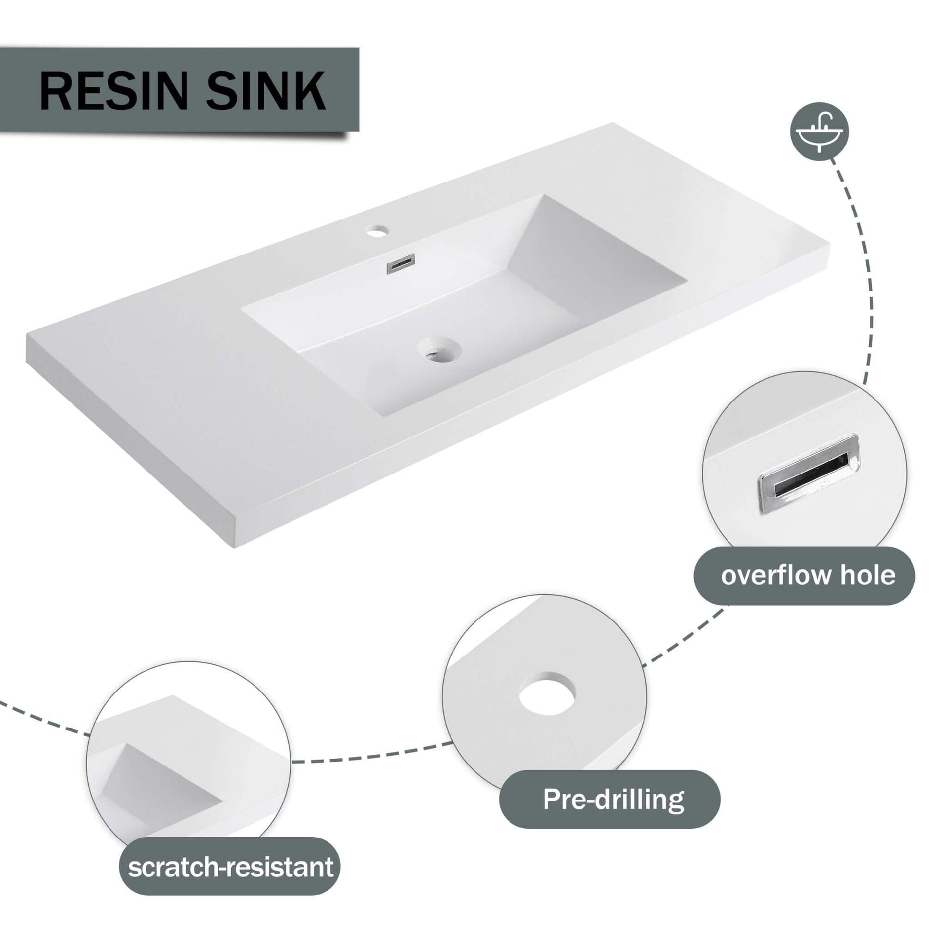 48-Inch Modern Light Coffee Freestanding Vanity With Resin Sink (SAK97502)