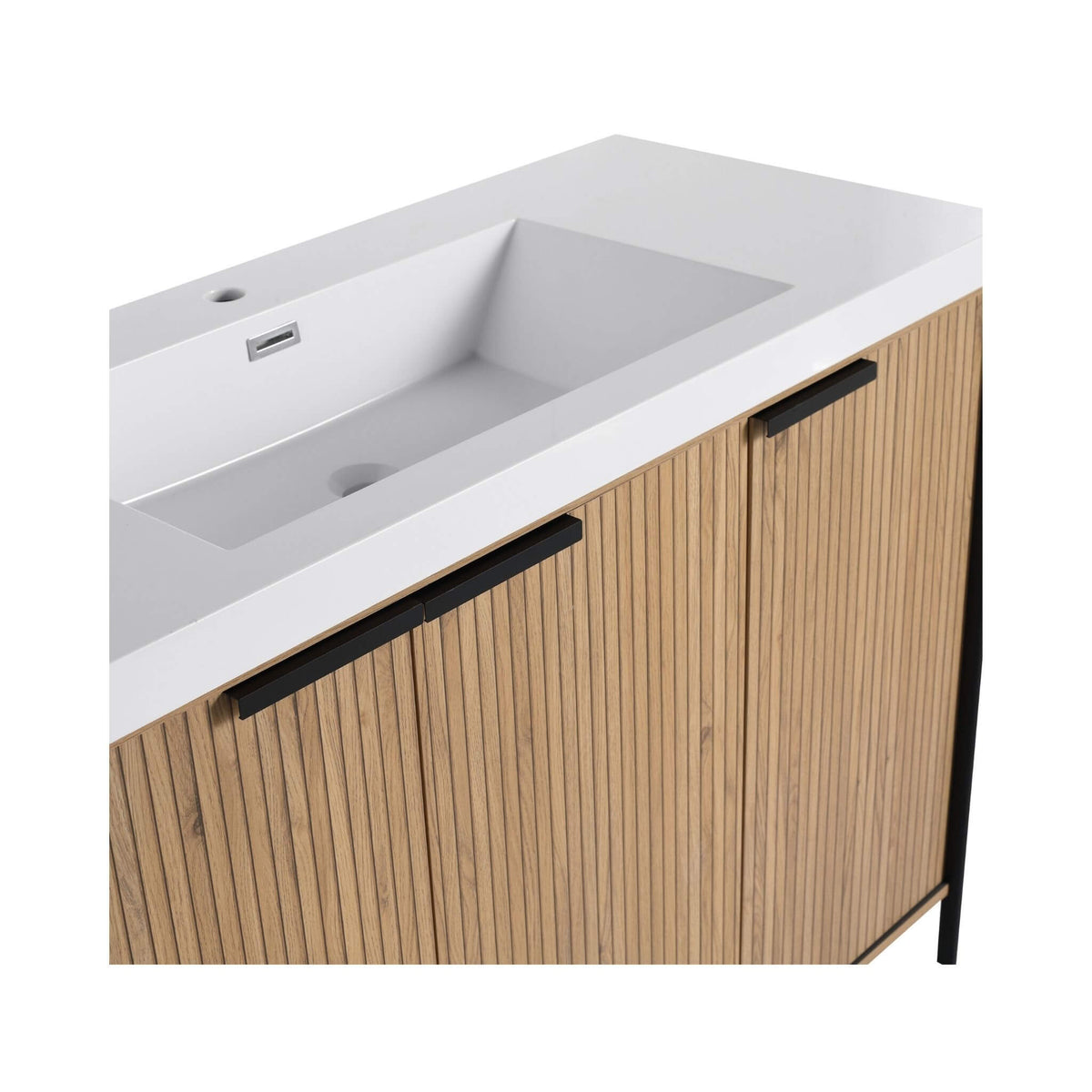 48-Inch Modern Light Coffee Freestanding Vanity With Resin Sink (SAK97502)