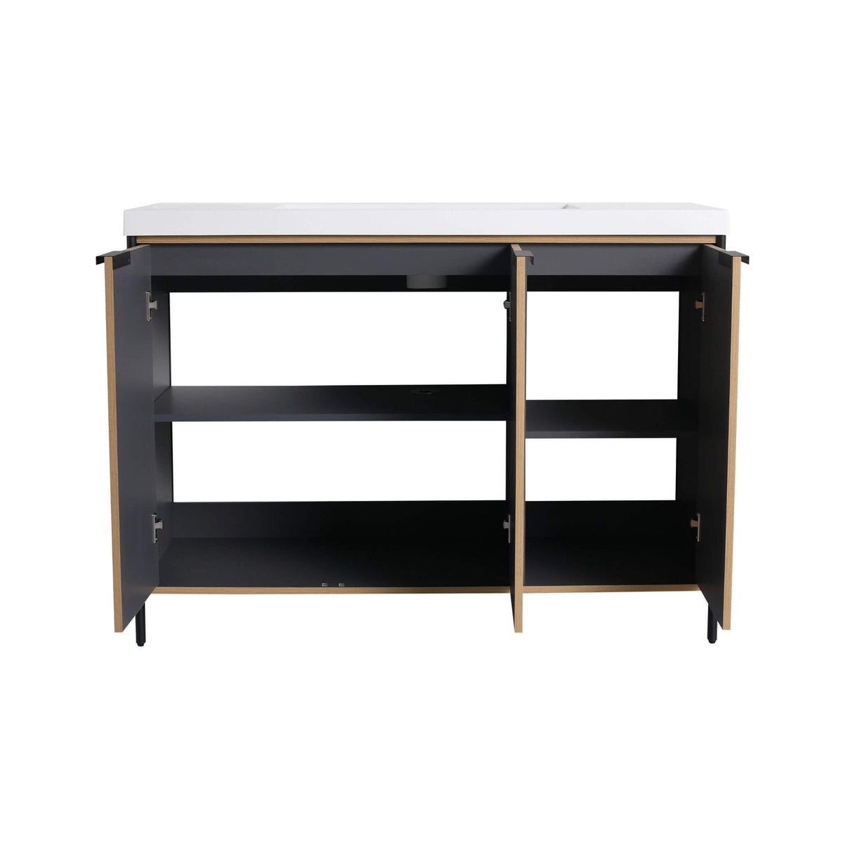 48-Inch Modern Light Coffee Freestanding Vanity With Resin Sink (SAK97502)