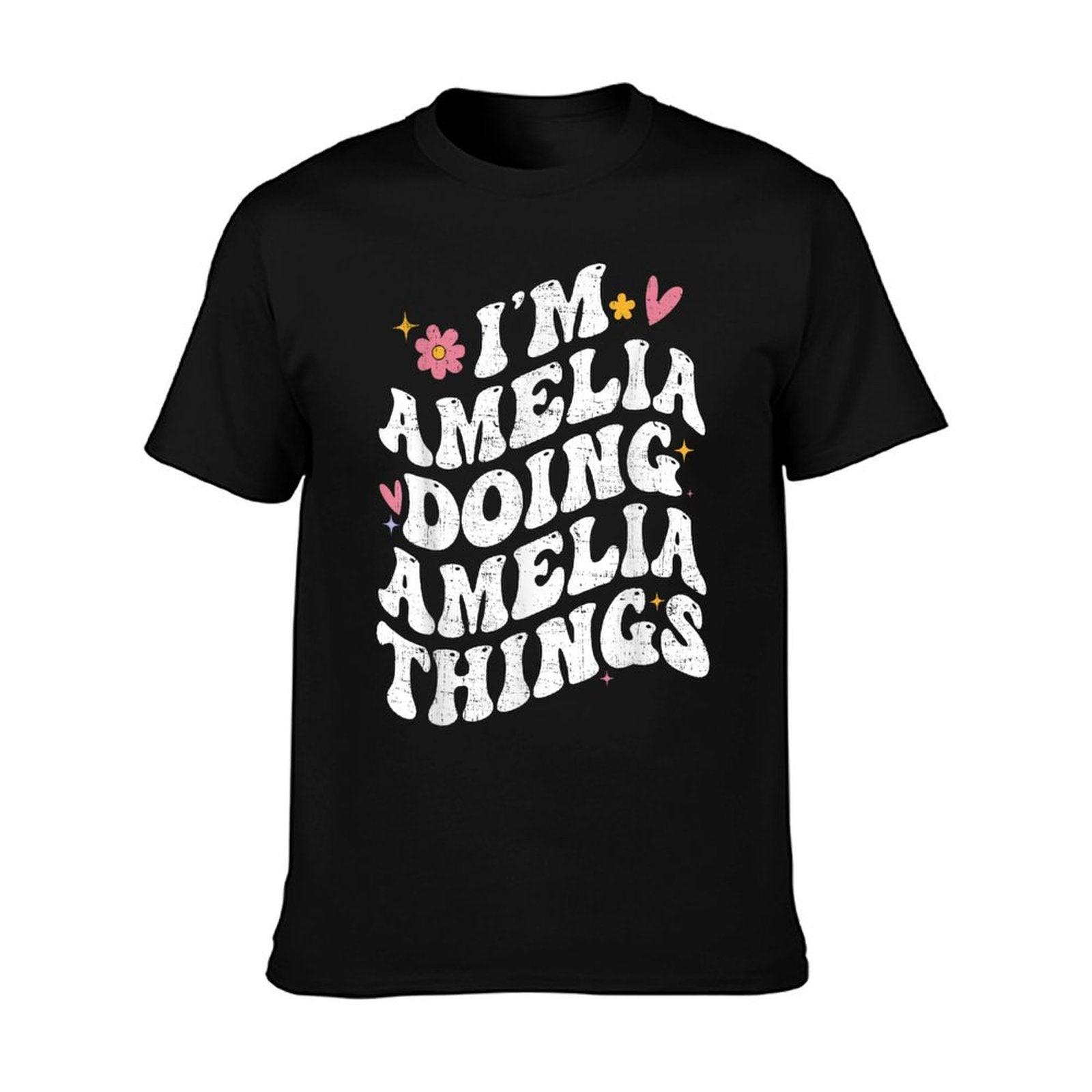 I'm Amelia Doing Amelia Things Retro Groovy Personalized T-Shirt