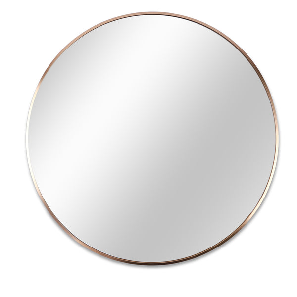 39 Inch Metal Framed Round Bathrrom Mirror for Wall, Modern Bathroom Vanity Decor