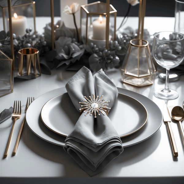 Gold Floral Napkin Rings – Golden Blossom