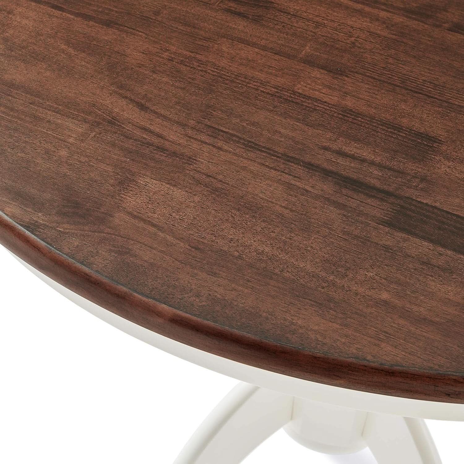 Round Dining Table Set Distressed White Five Piece Set