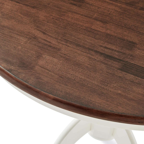 Round Dining Table Set Distressed White Five Piece Set