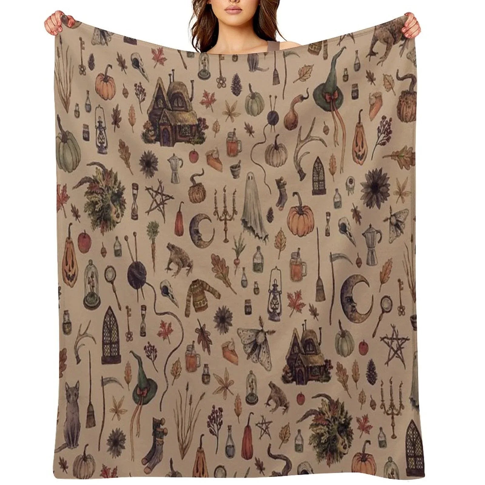Rustic Brown Cozy Crone Throw Blanket