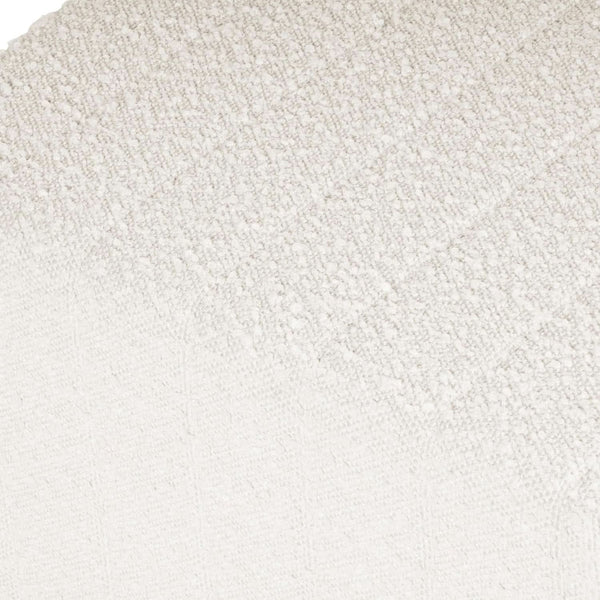Cream Soft Boucle Upholstered Ottoman Footrest 18 Inches