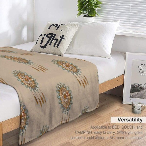 Golden Dreams Dreamcatcher Throw Blanket