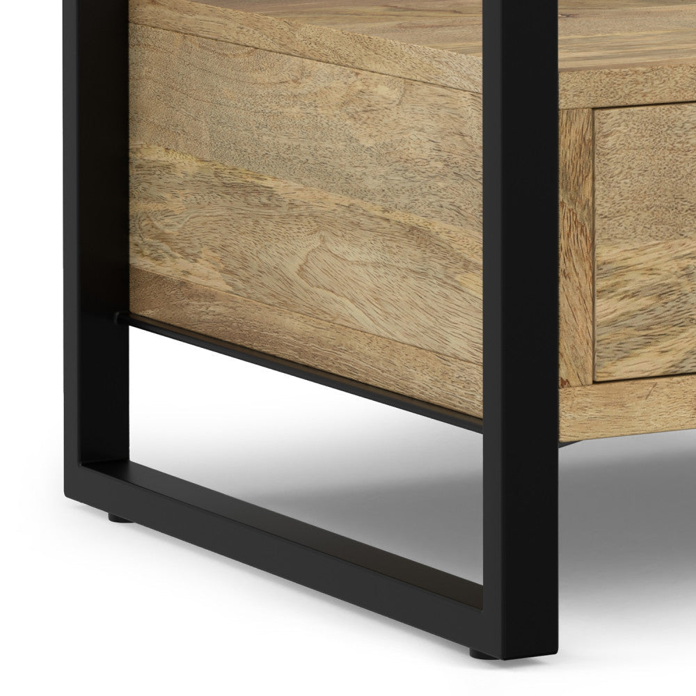 Riverside Solid Mango Wood Bedside Table in Refined