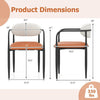 Modern Dining Chairs Set of 2 with Padded Seat and Curved Back - Orange