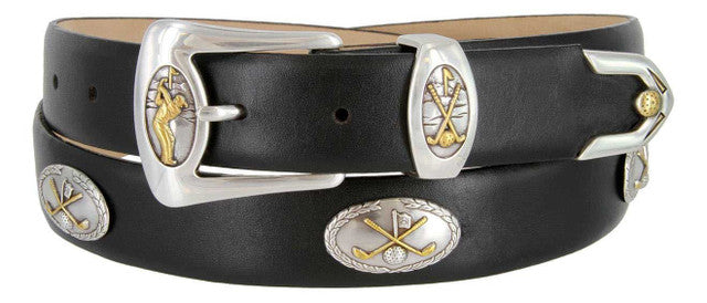 Bayside Genuine Full-Grain Cowhide Leather Designer Dress Golf Belt 1-1/8