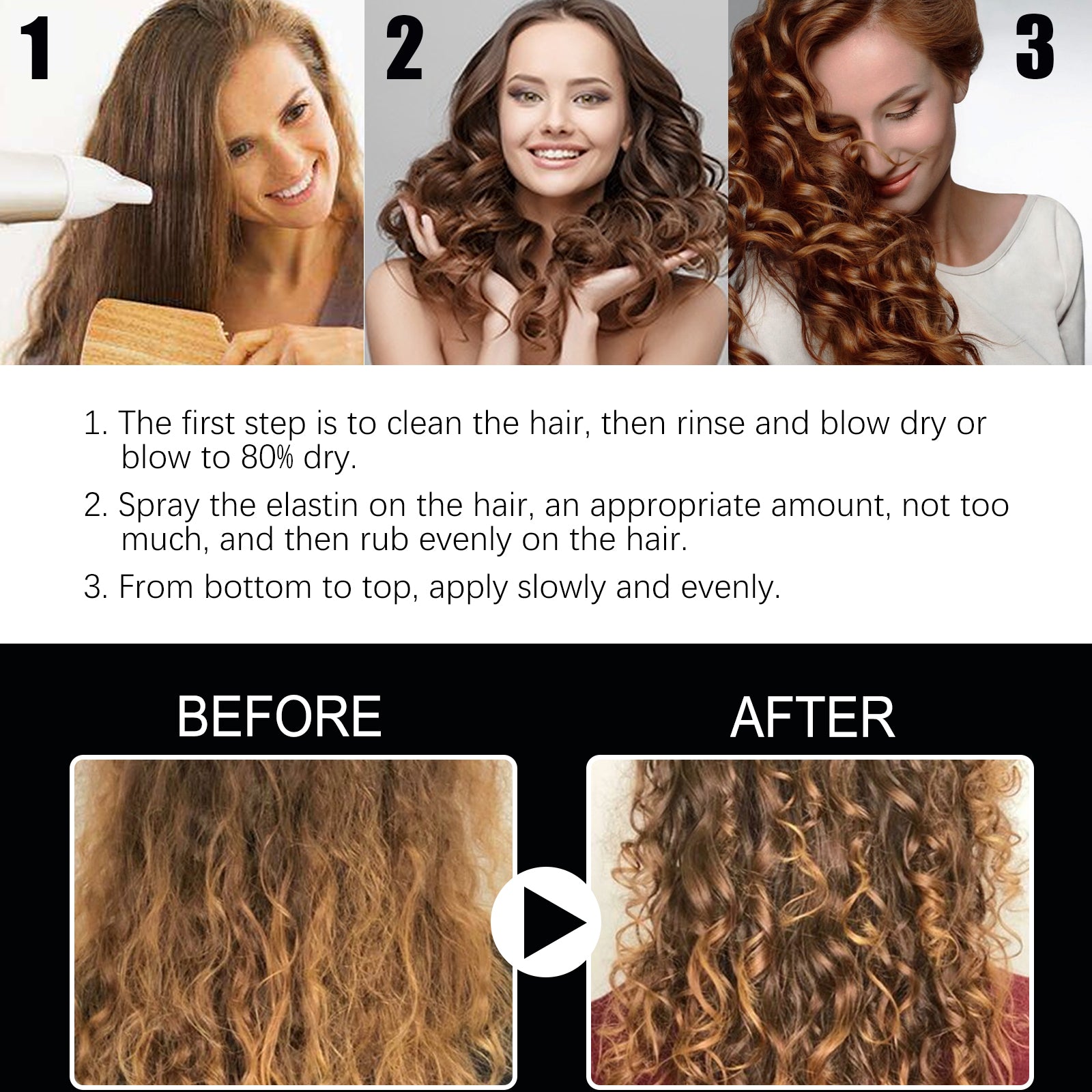 Hair Styling Spray, Hair Styling Moisturizing Fragrance Long Lasting Dry Gel Gel Hair Styling Gel Water