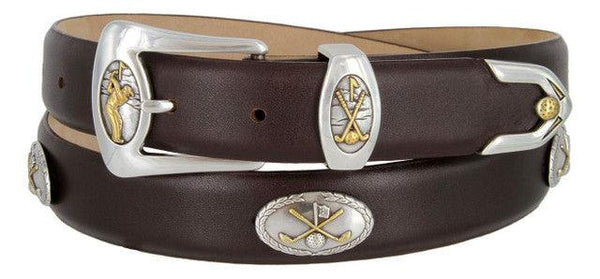 Bayside Genuine Full-Grain Cowhide Leather Designer Dress Golf Belt 1-1/8