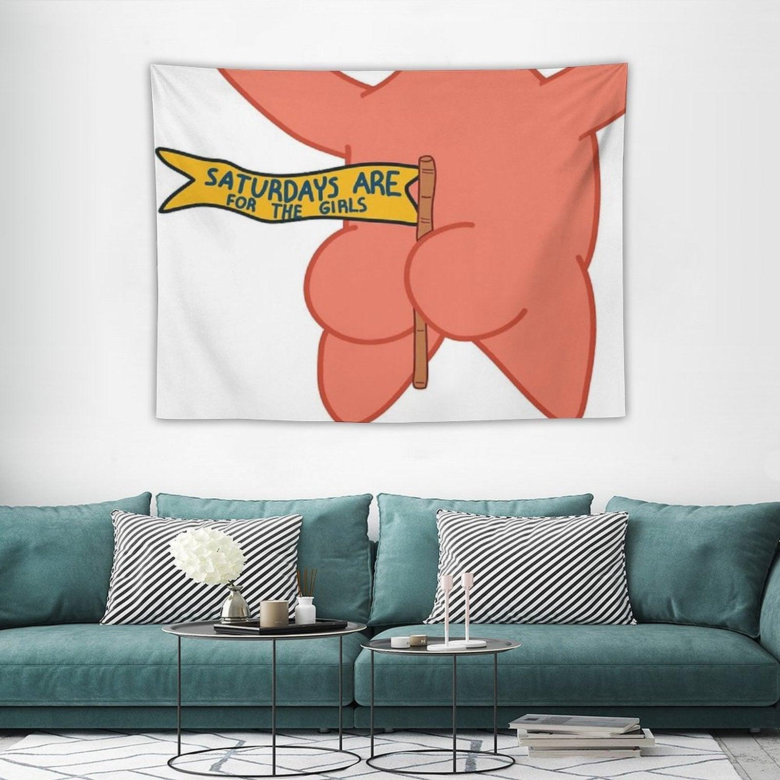 Saturdays Are for The Girls Patrick Star Tapestry