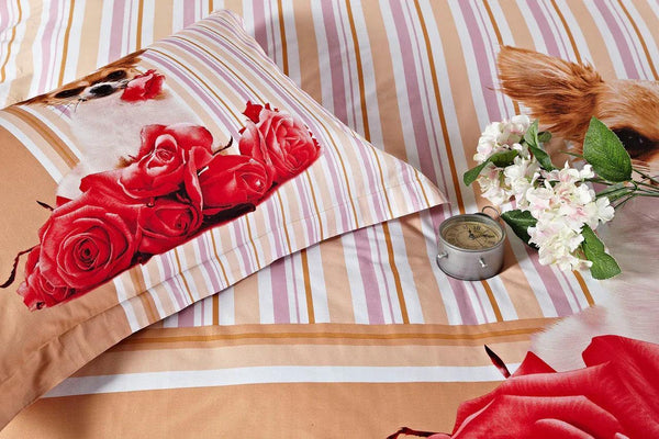 Dolce Mela 100% Cotton Bedding Duvet Cover Sheet Set - Dog Print - Gifts for You 'n Me