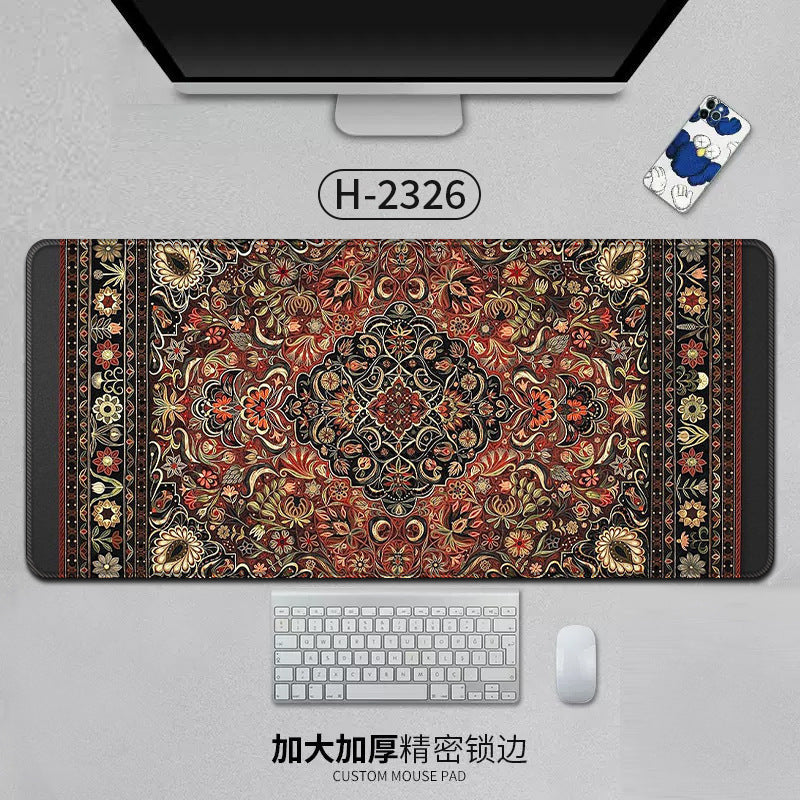 Large Persian Mouse Pad Office Carpet MousePad Natural Rubber Lockedge Anti Slip Desk Mat Laptop Office Game Accessories Pad