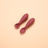 Hot selling silicone baby soft spoon, food grade children's complementary food, eating fat fork spoon - Brick red